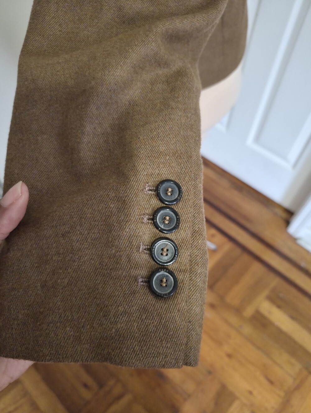 Zara Woman Double Breasted Camel Brown Tailored Blazer Size Large Office - Picture 4 of 6